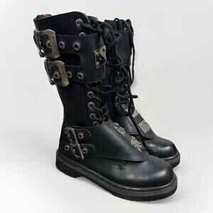 Demonia Terror Trooper Goth Combat Biker Dollskill Black Matte Women 5 Emo